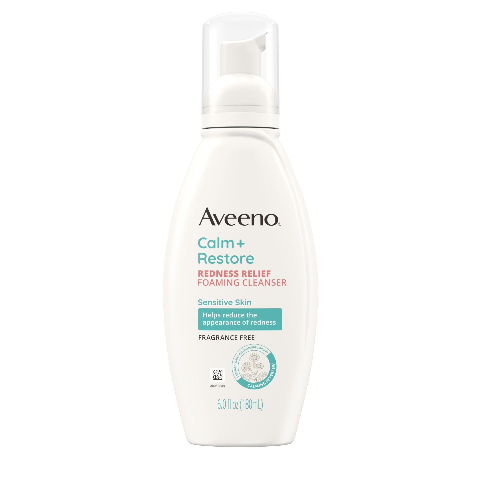 Aveeno Calm + Restore Redness Relief Foaming Cleanser with Fewerfew - Fragrance Free - 6 Fl Oz - Bellso